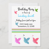 Boterfly Birthday Invitation Kaart (Voorkant)