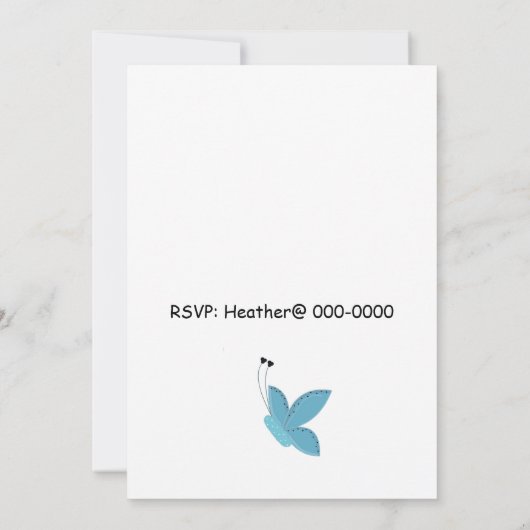 Boterfly Birthday Invitation Kaart (Achterkant)
