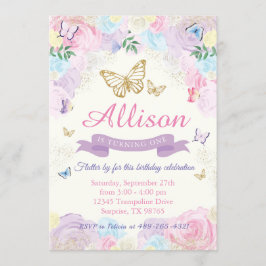Boterfly Birthday Invitation Kaart