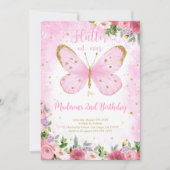 Boterfly Birthday Invitation Kaart (Voorkant)