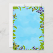 Boterfly Birthday Invitation Kaart (Achterkant)