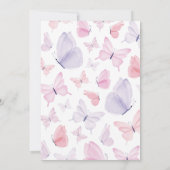 Boterfly Birthday Invitation Kaart (Achterkant)