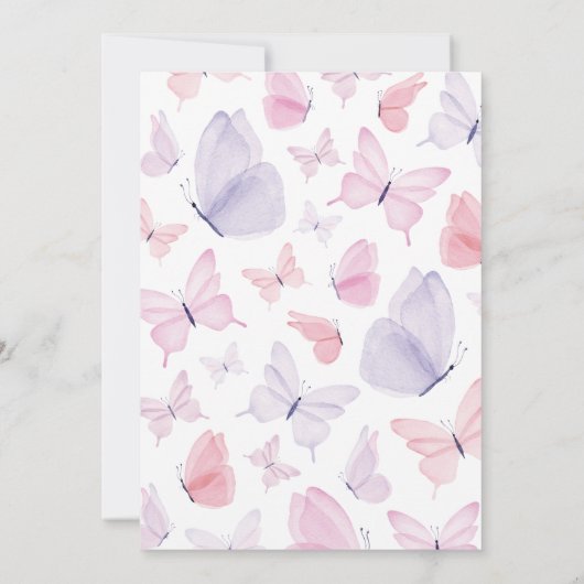 Boterfly Birthday Invitation Kaart (Achterkant)