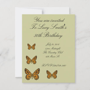 Boterfly Birthday Invitation Kaart