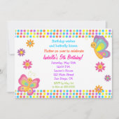 Boterfly Birthday Invitation Kaart (Voorkant)