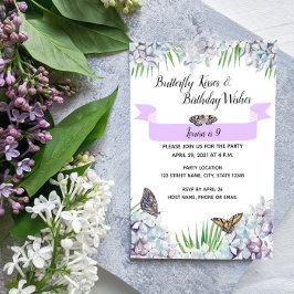 Boterfly Birthday Invitation Kaart