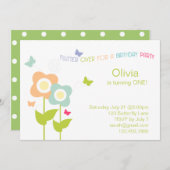 Boterfly Birthday Invitation Kaart (Voorkant / Achterkant)