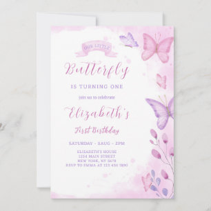 Boterfly Birthday Invitation Kaart