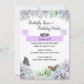 Boterfly Birthday Invitation Kaart (Voorkant)