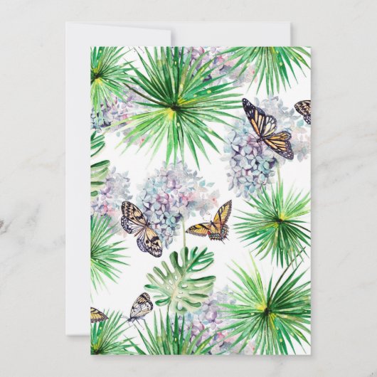 Boterfly Birthday Invitation Kaart (Achterkant)