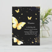 Boterfly Birthday Invitation Kaart (Staand voorkant)