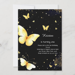 Boterfly Birthday Invitation Kaart