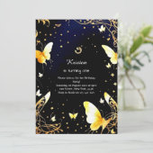 Boterfly Birthday Invitation Kaart (Staand voorkant)