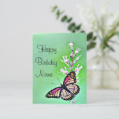 Boterfly Birthday Invitation Uitnodiging Briefkaart (Staand voorkant)