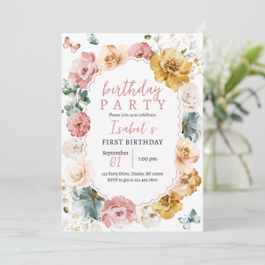 Boterfly Birthday Kaart (Staand voorkant)