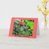 Boterfly Birthday Kaart (Gele Bloem)
