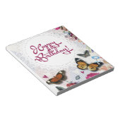 Boterfly Birthday Notitieblok (Schuin)