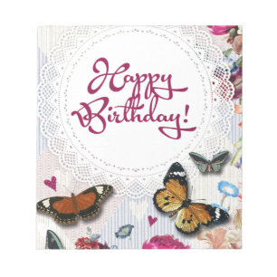 Boterfly Birthday Notitieblok