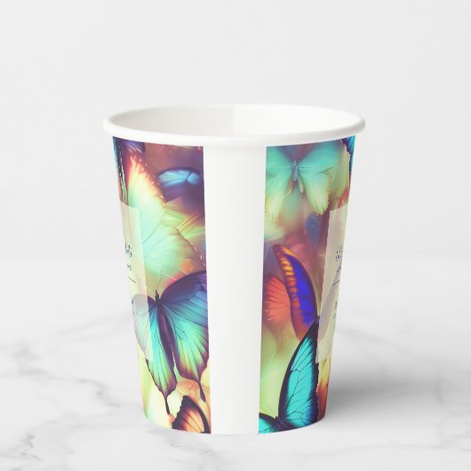 Boterfly Birthday Papieren Bekers (Links)