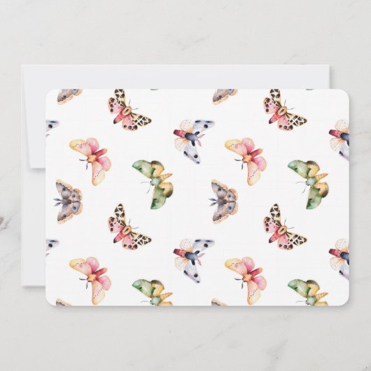 Boterfly Birthday Party Invitations for a Girl Kaart (Achterkant)