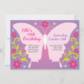 Boterfly Birthday Party Invitations Kaart (Voorkant)