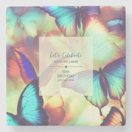 Boterfly Birthday Stenen Onderzetter