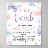 Boterfly Birthday Time Capsule Sign Poster (Voorkant)