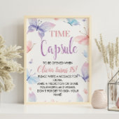 Boterfly Birthday Time Capsule Sign Poster
