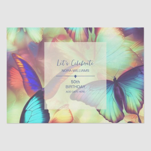 Boterfly Birthday Tissuepapier (Voorkant)