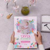 Boterfly Birthday-uitnodiging met foto Kaart