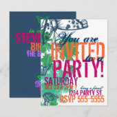 Boterfly Birthday Uitnodiging Postcar (Voorkant / Achterkant)