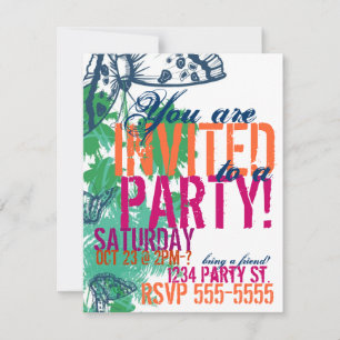 Boterfly Birthday Uitnodiging Postcar