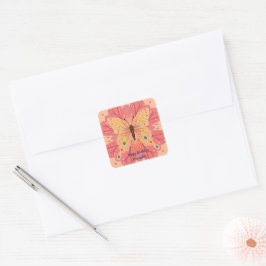 Boterfly Birthday Vierkante Sticker