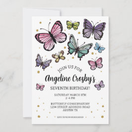 Boterfly Birthday Waterverf Glitter Download Kaart