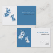 Boterfly blauw en wit elegant modern Eenvoudig Visitekaartje (Voorkant / Achterkant)