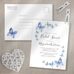 Boterfly Bridal Shower Invitation Briefkaart<br><div class="desc">Nodig vrienden en familie uit om de bruid-to-be te eren met deze  Bridal Shower-uitnodiging met waterverf vlinders.</div>
