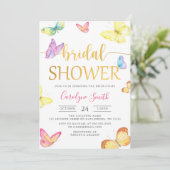 Boterfly Bridal Shower Invitation Kaart (Staand voorkant)