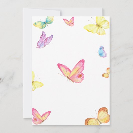 Boterfly Bridal Shower Invitation Kaart (Achterkant)