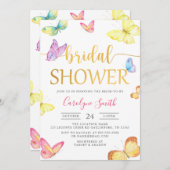 Boterfly Bridal Shower Invitation Kaart (Voorkant / Achterkant)