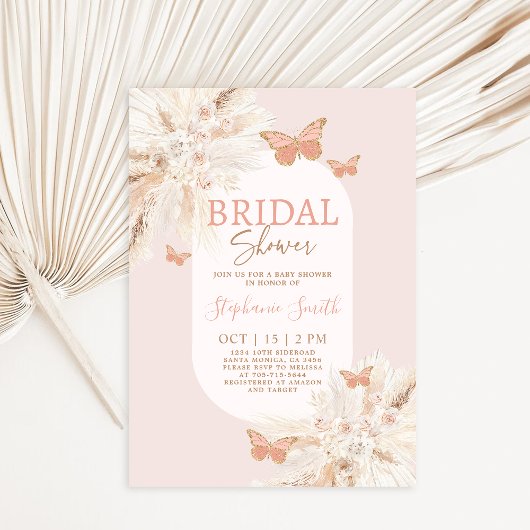 Boterfly Bridal Shower Invitation Kaart