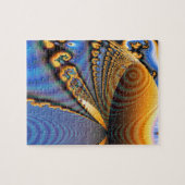Boterfly Brilliance Fractal Gold & Blue Legpuzzel (Horizontaal)