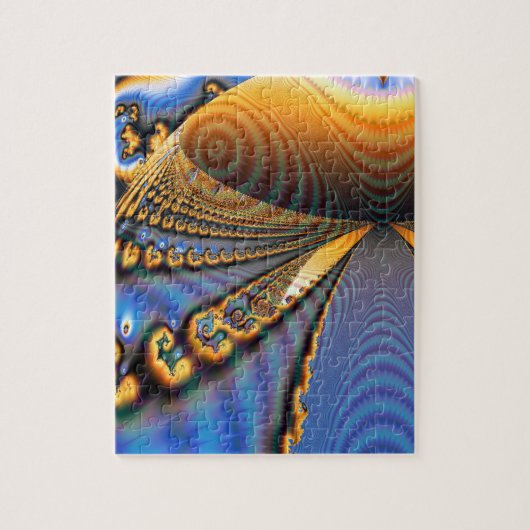 Boterfly Brilliance Fractal Gold & Blue Legpuzzel (Verticaal)