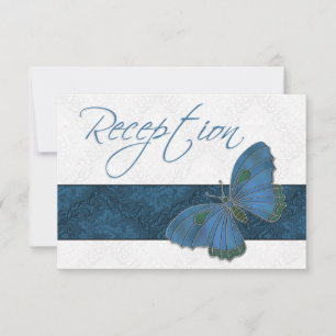 Boterfly Brocade blue RSVP Kaartje