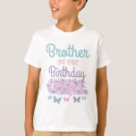 Boterfly Brother van het meisje van de geboorte T-shirt<br><div class="desc">Viel uw verjaardag met dit speciale T-shirt,  gepersonaliseerd ontwerp</div>
