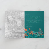 Boterfly bruiloft verloving bedankkaart (Binnen)