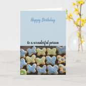 Boterfly Cookies Birthday Wishes Kaart (Gele Bloem)