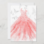 Boterfly Dance Coral Sparkle Dress Vrijgezellenfee Kaart (Achterkant)