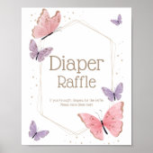 Boterfly Diaper Raffle Sign Poster (Voorkant)