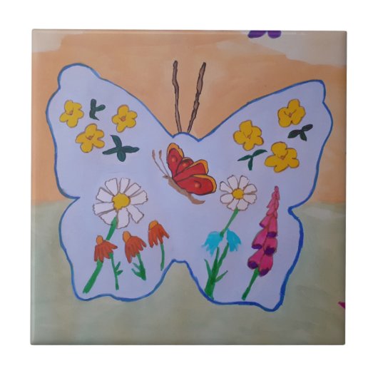 Boterfly Dreaming keramische teile Tegeltje (Voorkant)
