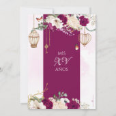 Boterfly Elegant Quinceañera Kaart (Achterkant)